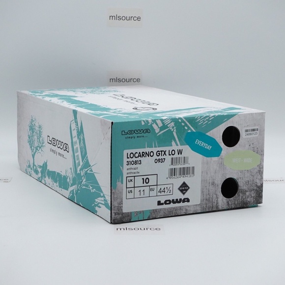 NEW Lowa Men's Locarno Low Gore-Tex GTX Waterproof Shoe 310813-0937 Black - Picture 10 of 11